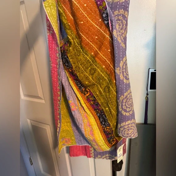 OOAK Kantha Wrap Reversible Wide Leg Pants - Picture 4 of 4